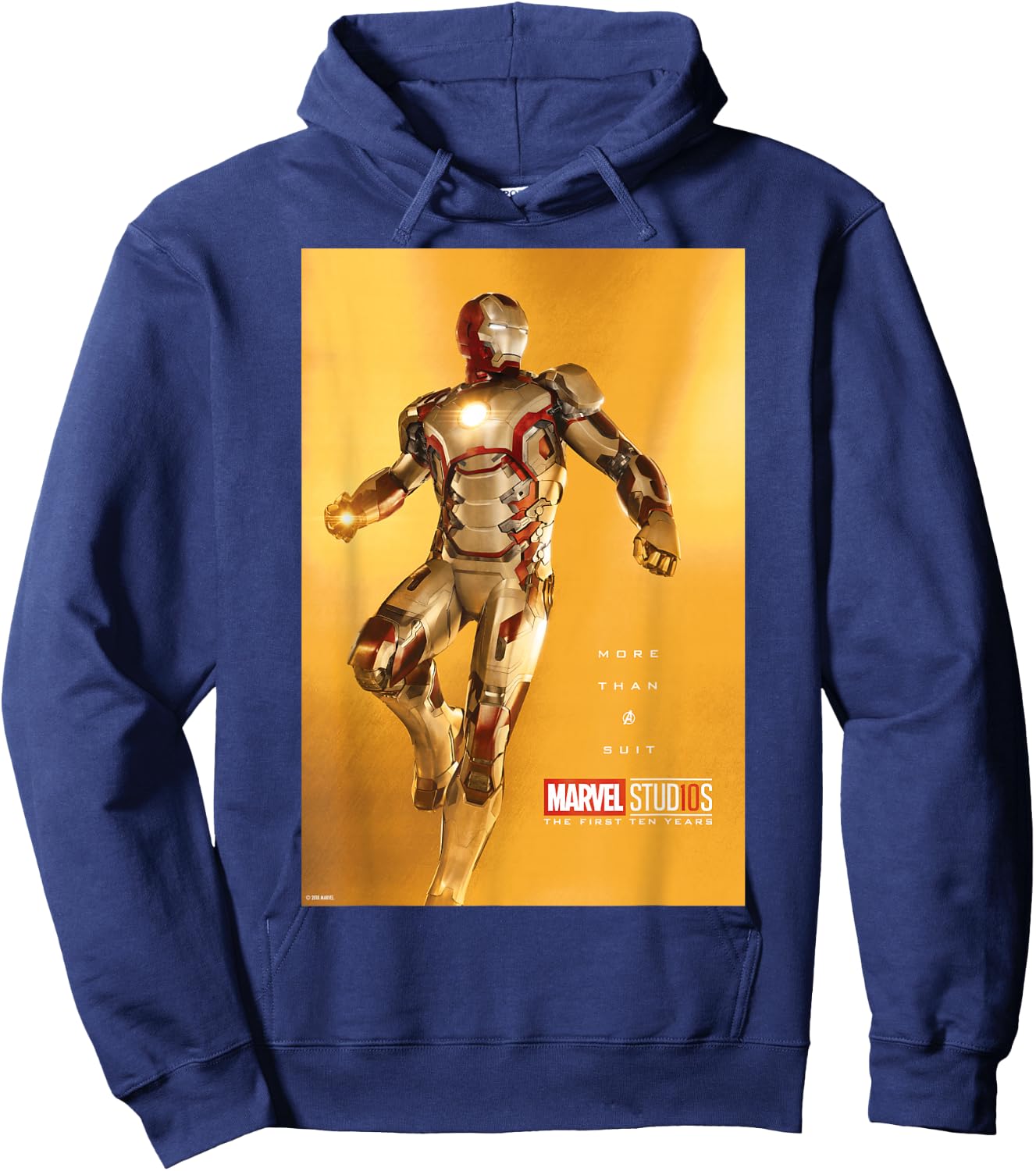 Marvel Studios 10 Years Iron Man Poster Graphic Hoodie - Hoodie | Navy
