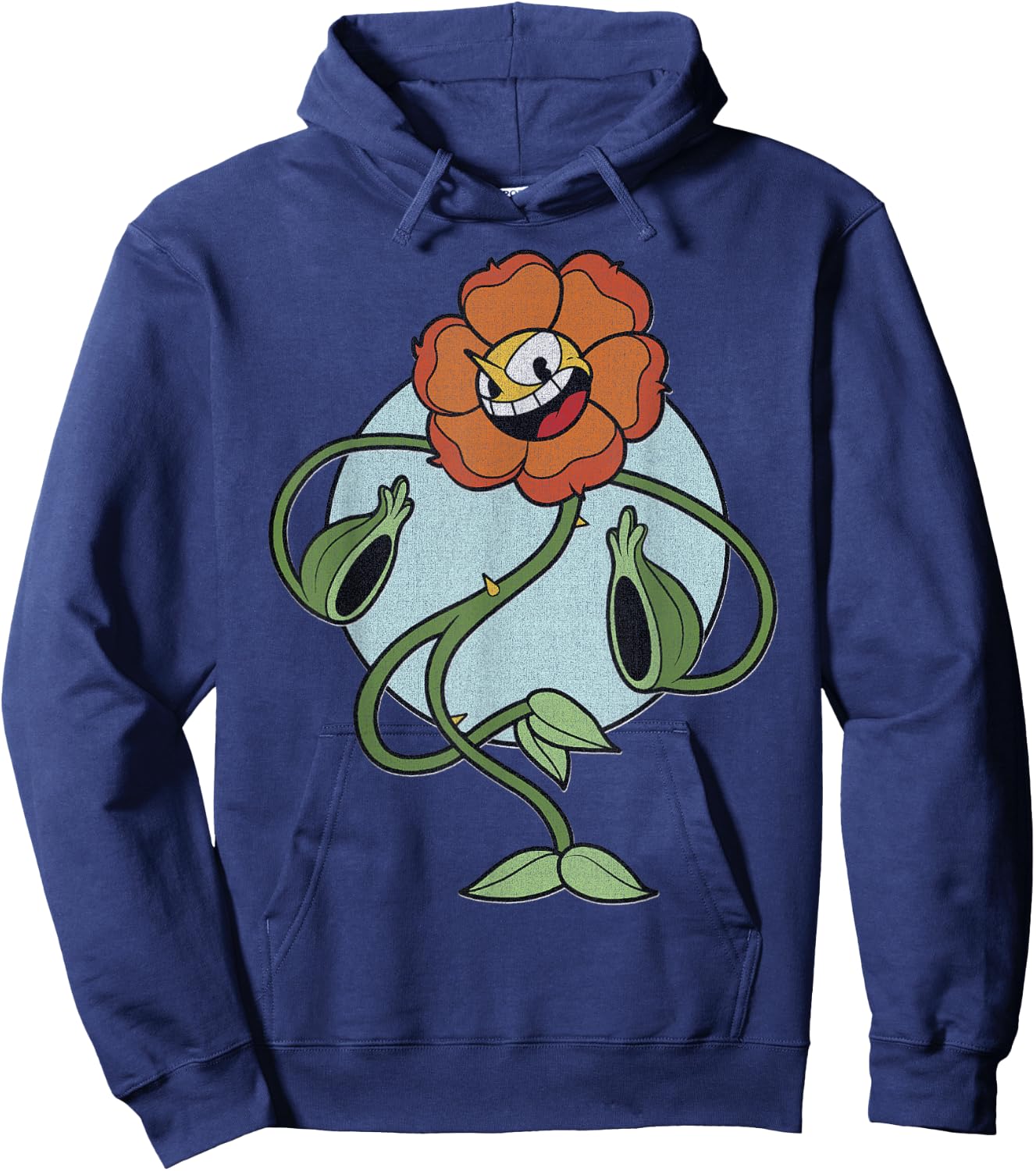 Cuphead Cagney Flower Pose Hoodie - Hoodie | Navy