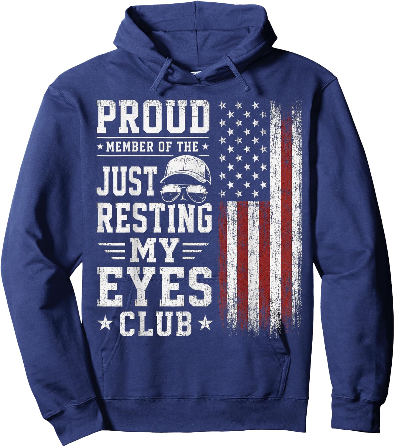Funny Just Resting My Eyes Club Dad Humor Quote Hoodie - Hoodie | Navy