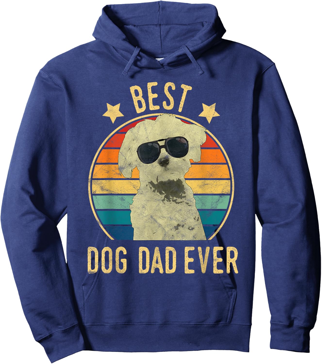 Best Dog Dad Ever Maltese Father's Day Gift Men Hoodie - Hoodie | Navy