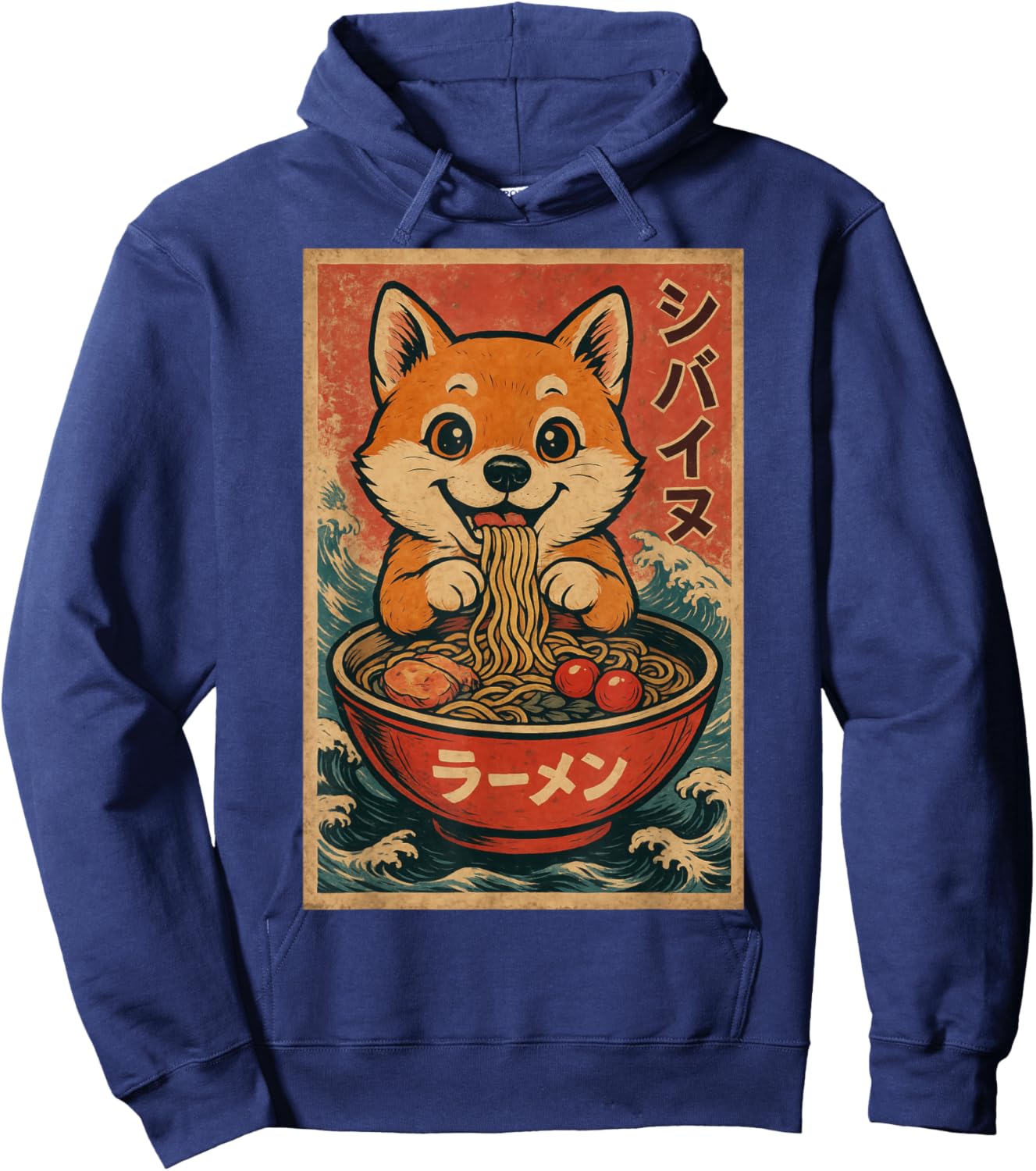 Shiba Inu Ramen Japanese Funny Graphic Kawaii Hoodie - Hoodie | Navy