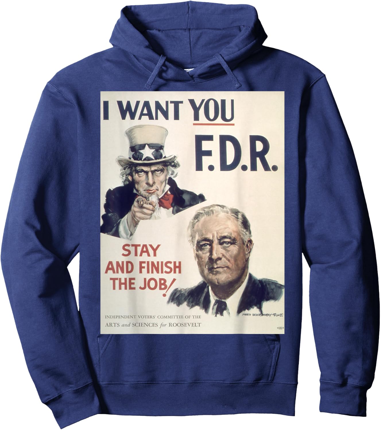 Vintage poster - I Want You FDR Retro Hoodie - Hoodie | Navy