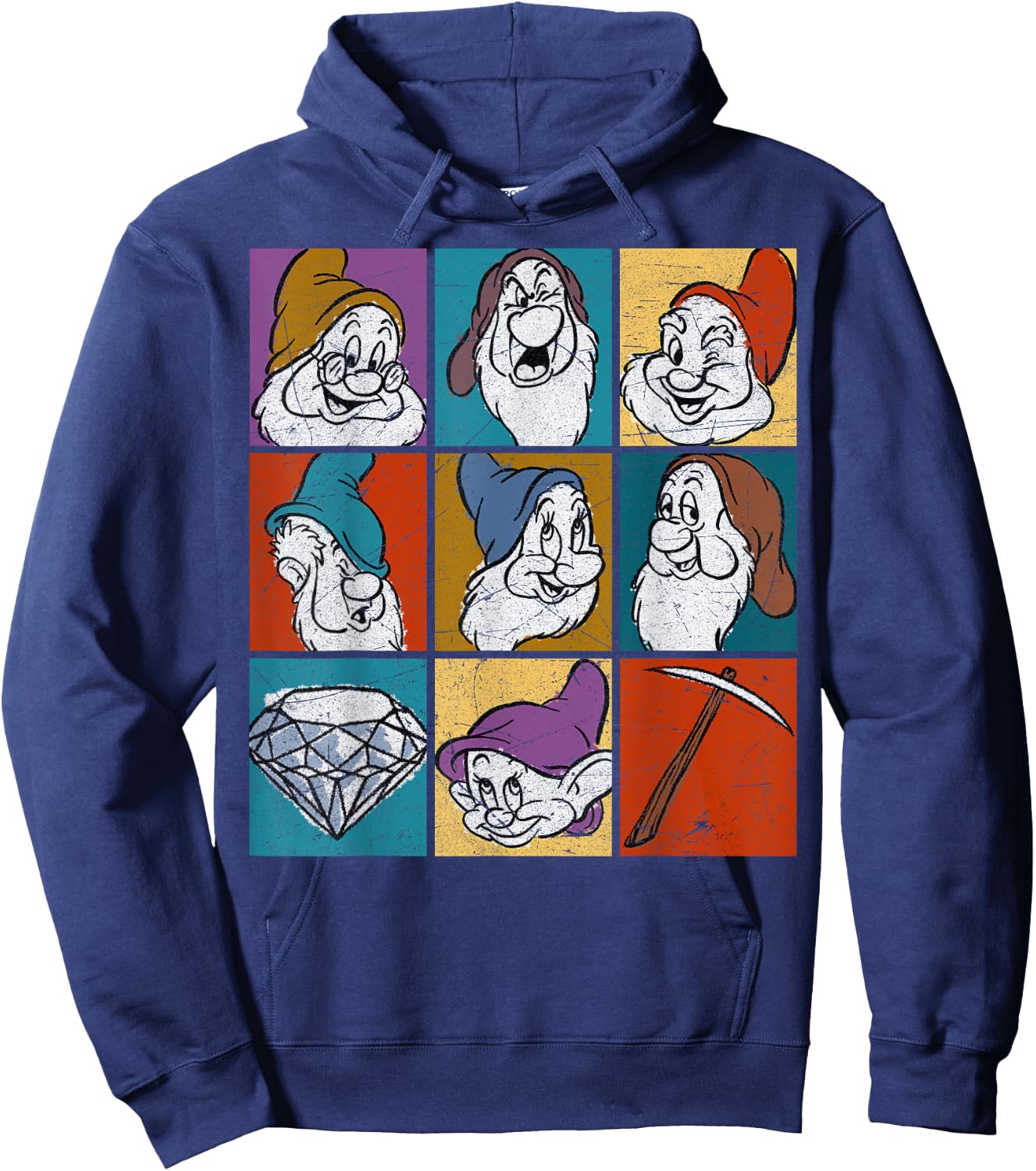 Disney Snow White Seven Dwarfs Panel Portraits Hoodie - Hoodie | Navy
