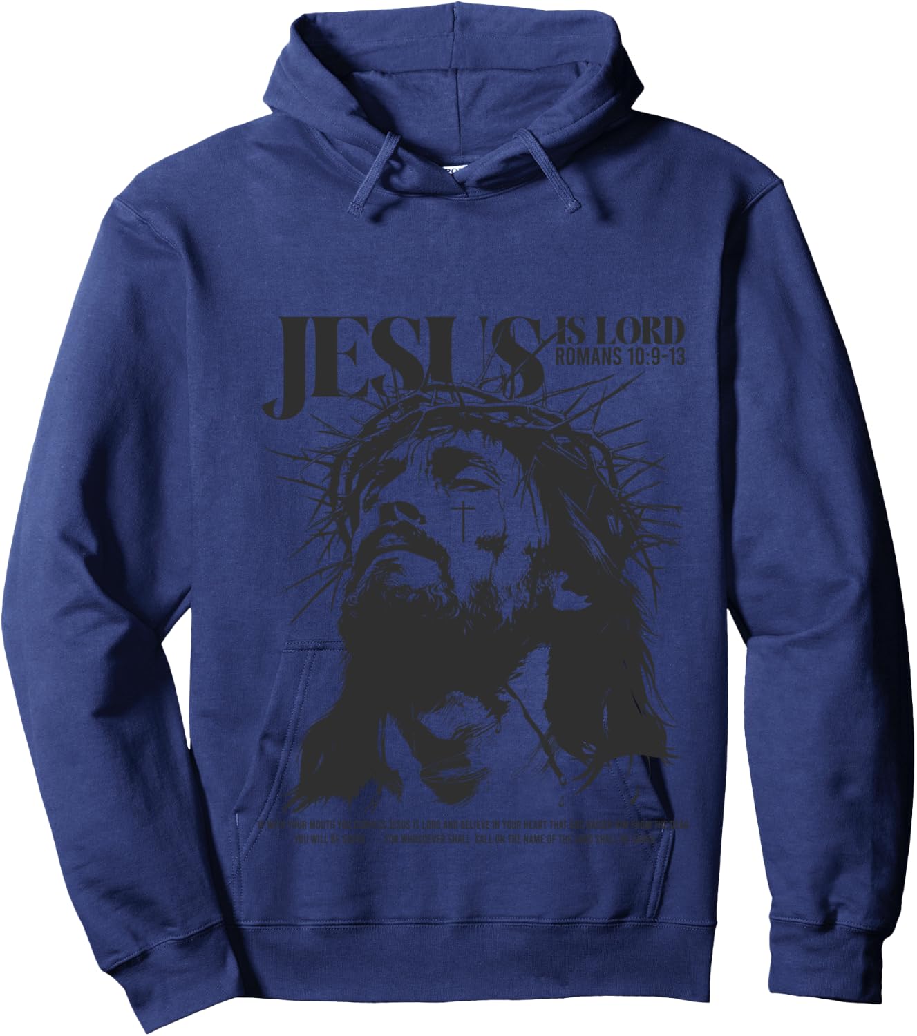 Jesus is lord - bible verse - Christian back Hoodie - Hoodie | Navy