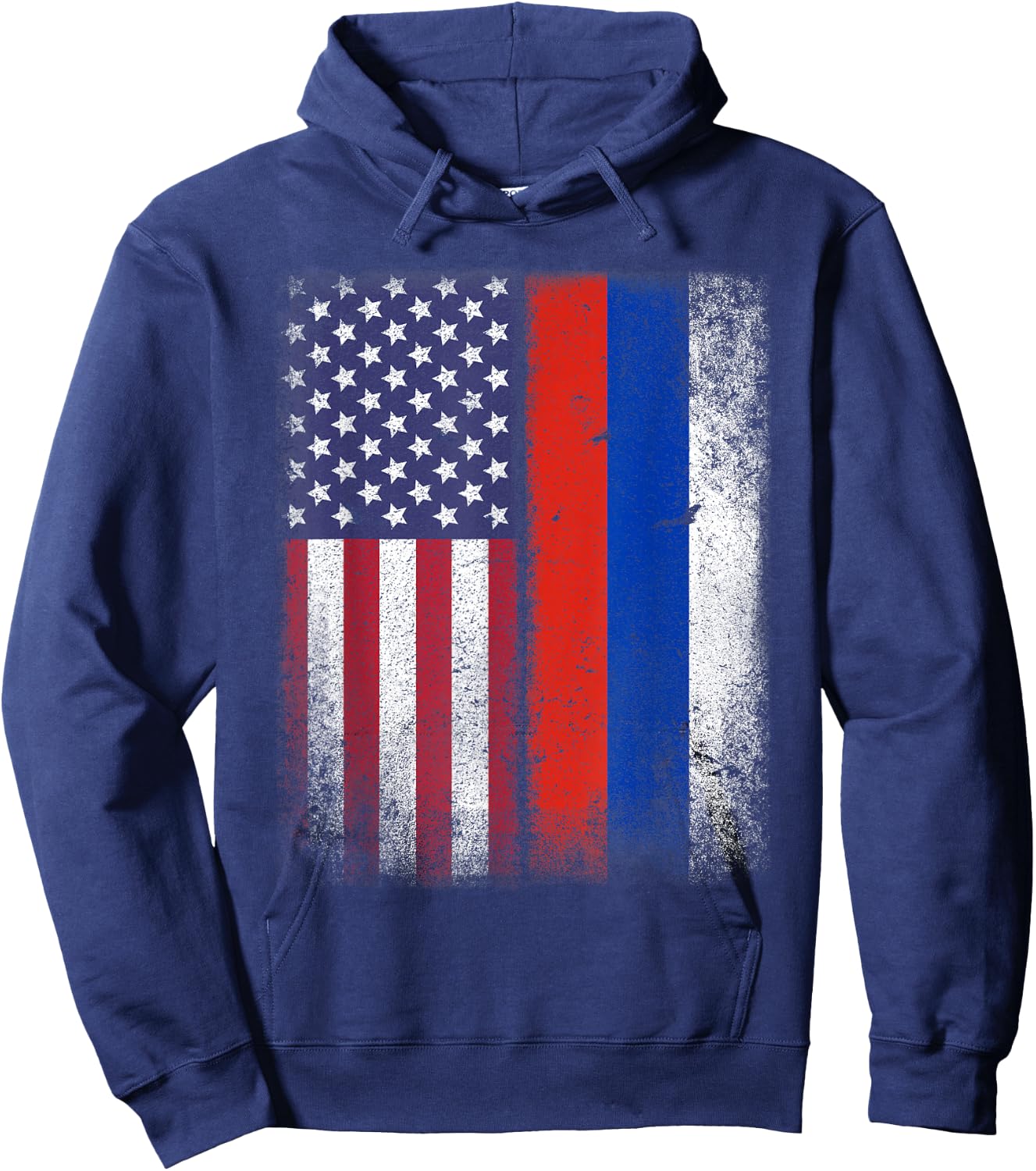 Russian American Flag Russia Usa America Gift Hoodie - Hoodie | Navy