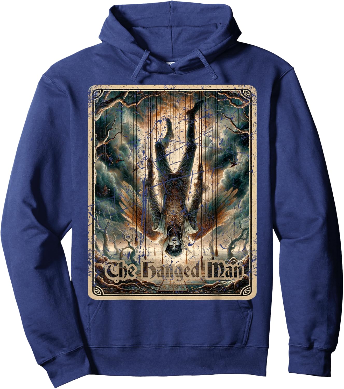 The Hanged Man Tarot Card Black Horror Hoodie - Hoodie | Navy