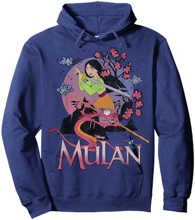 Disney Mulan Warrior Stance Sunset Poster Hoodie - Hoodie | Navy