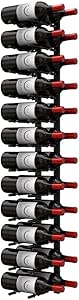 Ultra Wine Racks Wall Mounted Label-Out Wine Racks (4 Foot 2 Deep, Matte Black, 24 Wine Bottles) - Modern Metal Wine Storage, Modular Design for Home Bar, Kitchen, Dining Rooms, & Wine Cellars