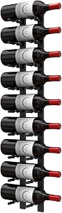 Ultra Wine Racks Wall Mounted Label-Out Wine Racks (3 Foot 1 Deep, Matte Black, 9 Wine Bottles) - Modern Metal Wine Storage, Modular Design for Home Bar, Kitchen, Dining Rooms, & Wine Cellars