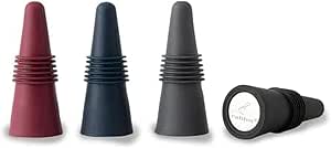 Rabbit W6121 Bottle Stoppers Set of 4, Multicolor Wine Bottle Caps to Preserve Freshness, Stylish and Durable, Perfect for Parties and Gifts