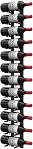 Ultra Wine Racks Wall Mounted Label-Out Wine Racks (4 Foot 1 Deep, Matte Black, 12 Wine Bottles) - Modern Metal Wine Storage, Modular Design for Home Bar, Kitchen, Dining Rooms, & Wine Cellars