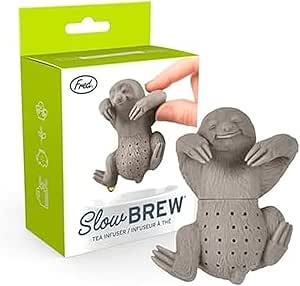 Genuine Fred, SLOW BREW, Sloth Resuable Silicone Tea Infuser, Gray, Fun Gift Tea Lovers, Clever Kitchen Gadget
