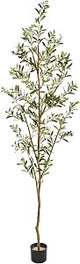 Nearly Natural 82in Artificial Olive Tree, Faux Greenery with Lifelike Branches for Indoor Home Decor