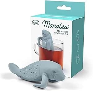 Genuine Fred, MANATEA, Manatee Reusable Silicone Tea Infuser, Blue, Fun Gift Tea Lovers, Clever Kitchen Gadget