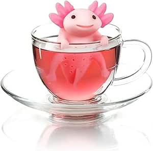Genuine Fred RELAXOLOTL Tea Infuser, Cute Axolotl Design, For Loose Leaf Tea, Flexible, Easy to Clean Silicone, Fun Gift Tea Lovers, Clever Kitchen Gadget