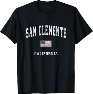 San Clemente California CA Vintage American Flag Sports