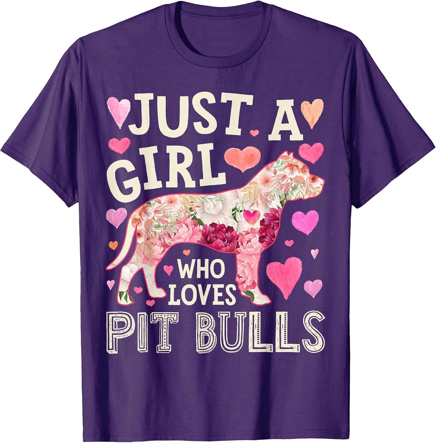 Pit Bull Just A Girl Who Loves Pit Bulls Dog Flower Floral