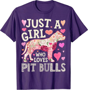 Pit Bull Just A Girl Who Loves Pit Bulls Dog Flower Floral