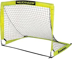 Franklin Sports Blackhawk Backyard Soccer Goal - Portable Pop Up Soccer Nets - Youth + Adult Folding Indoor + Outdoor Goals - Multiple Sizes + Colors