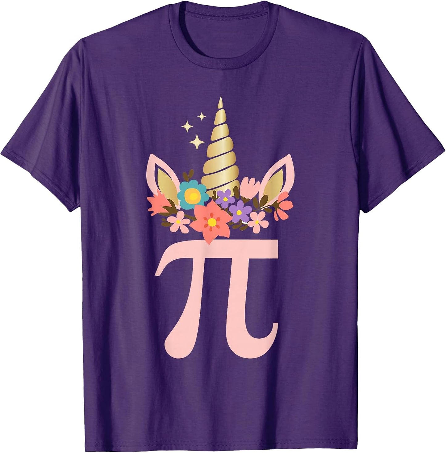Cute Unicorn Face Pi Day Shirt Girls Women Math Geek