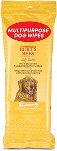 Burt's Bees for Pets Honey Multipurpose Dog Grooming Wipes, Gentle Hypoallergenic Spot Cleaning Sheets, pH Balanced Natural Origin Formula for Paws, Face and Butt, 50 Count