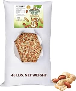 Sneaky Mango Raw Out of Shell Peanuts for Wildlife - 45 Pounds - Shelled Peanuts- Grown in The USA, for Squirrels, Deer, Birds