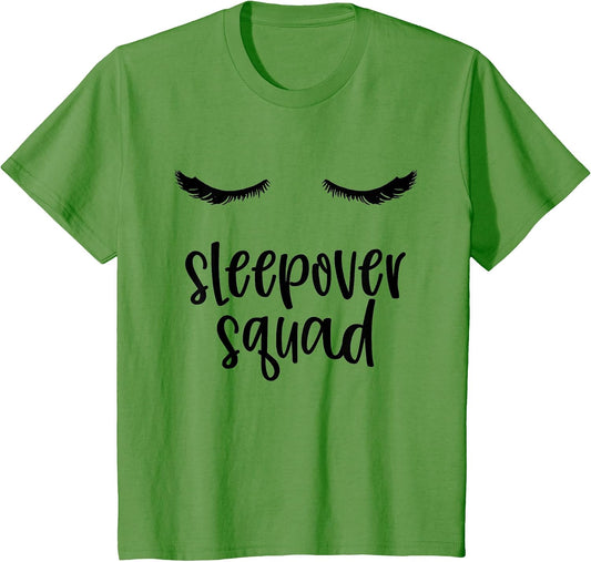 Sleepover Squad Shirt Cute Eyelashes Slumber Party