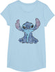 Disney Lilo & Stitch Distressed Stitch Portrait , Girls, Baby Blue, Small