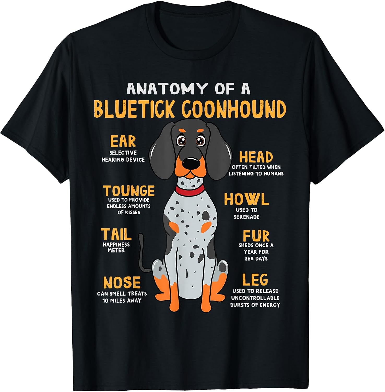 Bluetick Raccoon Dog Funny Anatomy Dog Gift