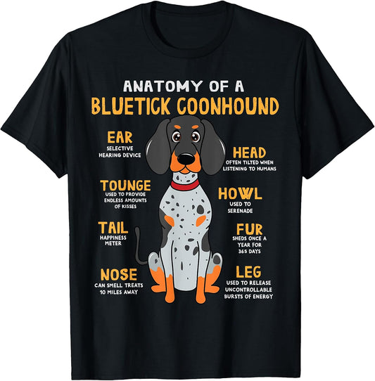 Bluetick Raccoon Dog Funny Anatomy Dog Gift