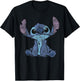 Disney Lilo & Stitch Distressed Stitch Portrait , Men, Black, X-Large