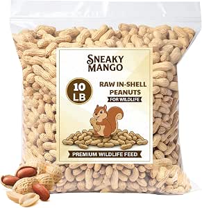 Sneaky Mango - Raw Peanuts in Shell - 10 Pounds – All-Natural Food for Squirrels, Deer, Birds, and Other Wildlife Animals – Grown in the USA for Healthy Nutrition