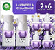 Air Wick Plug in Scented Oil Starter Kit, 2 Warmers + 6 Refills, Lavender & Chamomile, Eco Friendly, Essential Oils, Air Freshener