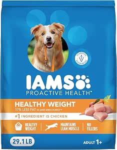 IAMS Proactive Health, Dry Dog Food, Adult Dog Food Dry Recipe for Healthy Weight, with Chicken, 29.1 Lb. Bag