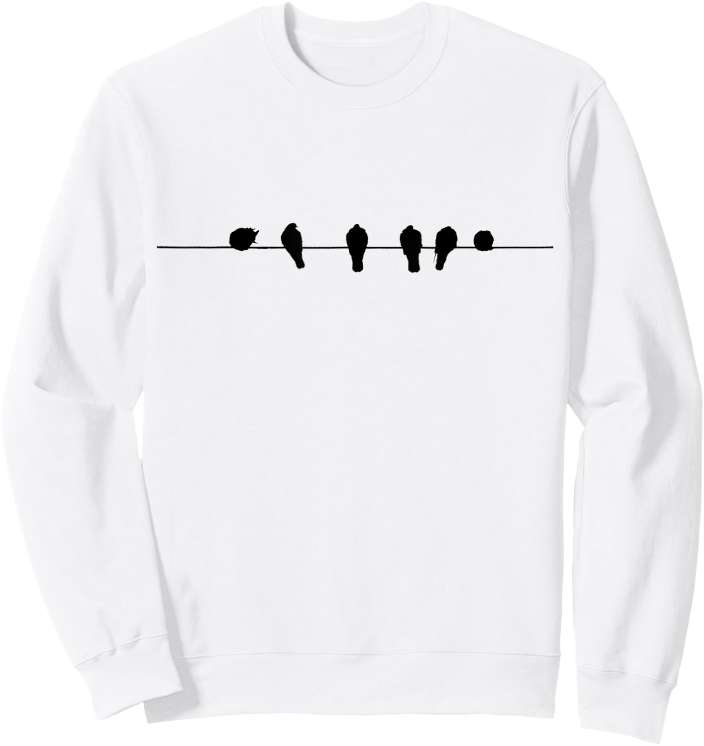 Little Birds On The Cable Wire Sweatshirt - Sweatshirt | White