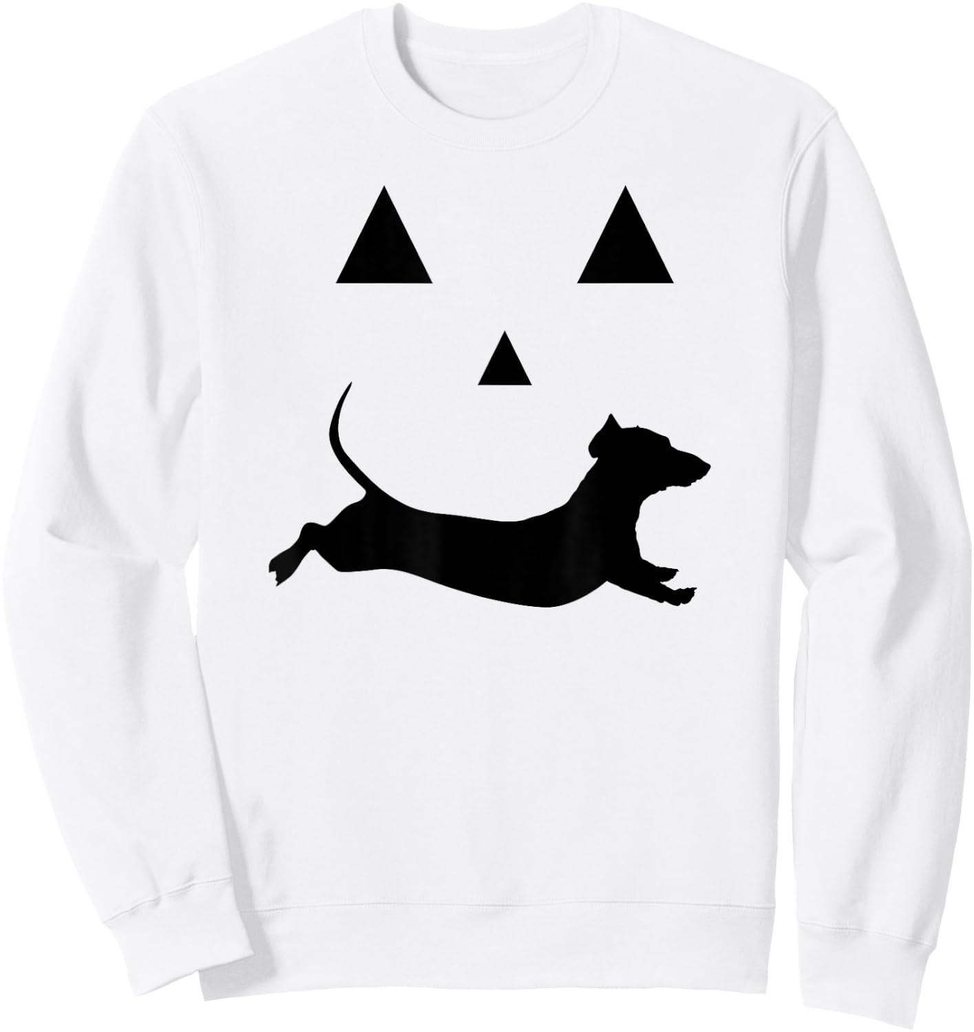 Halloween Pumpkin Dachshund Jack-o-lantern Costume Sweatshirt - Sweatshirt | White