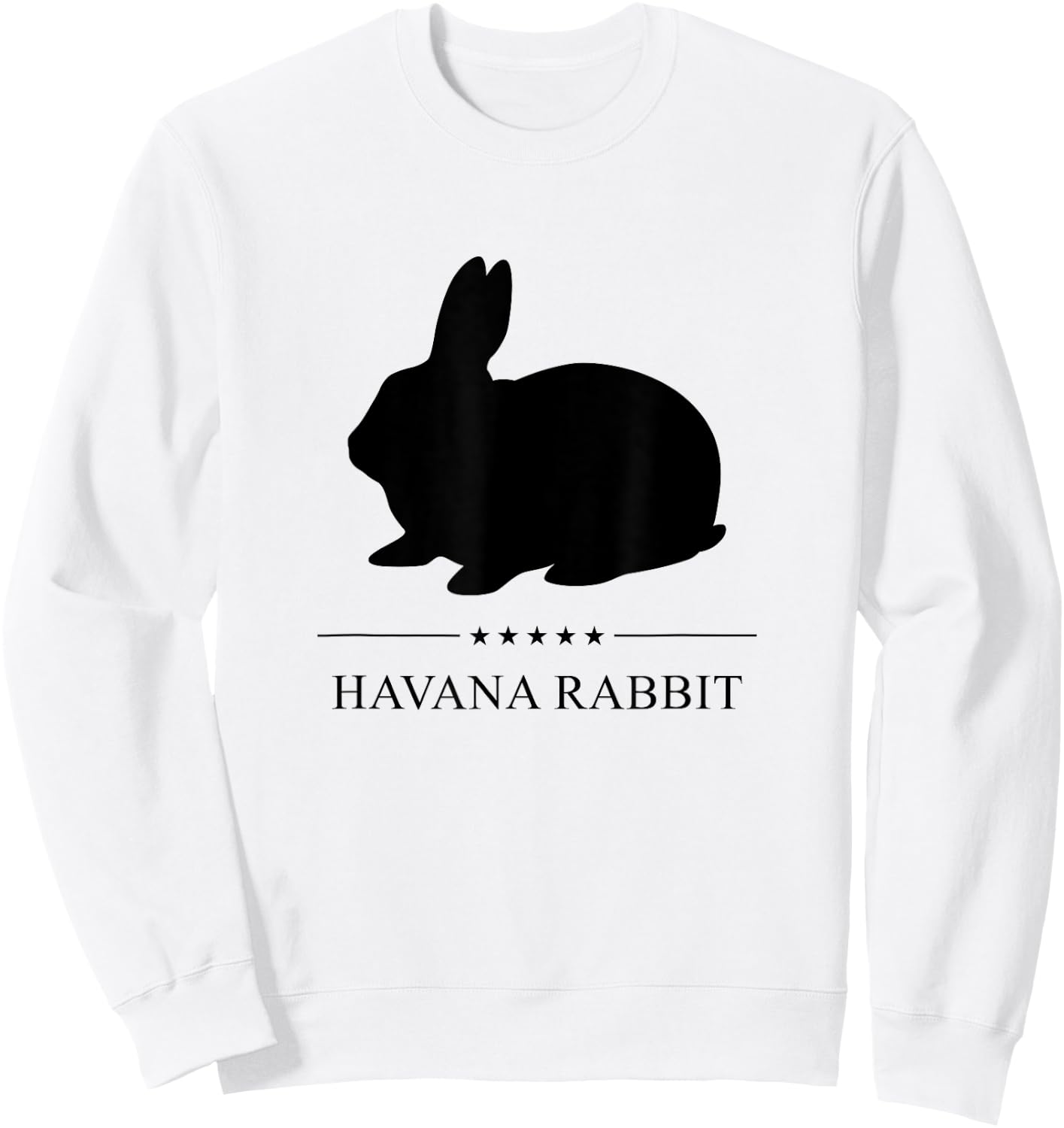 Havana Rabbit Black Silhouette Sweatshirt - Sweatshirt | White