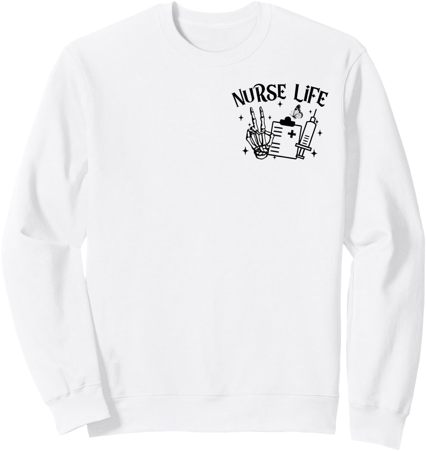 Some Days I Rock It Some Days It Rock Me Skeleton Nurse Life Sweatshirt - Sweatshirt | White