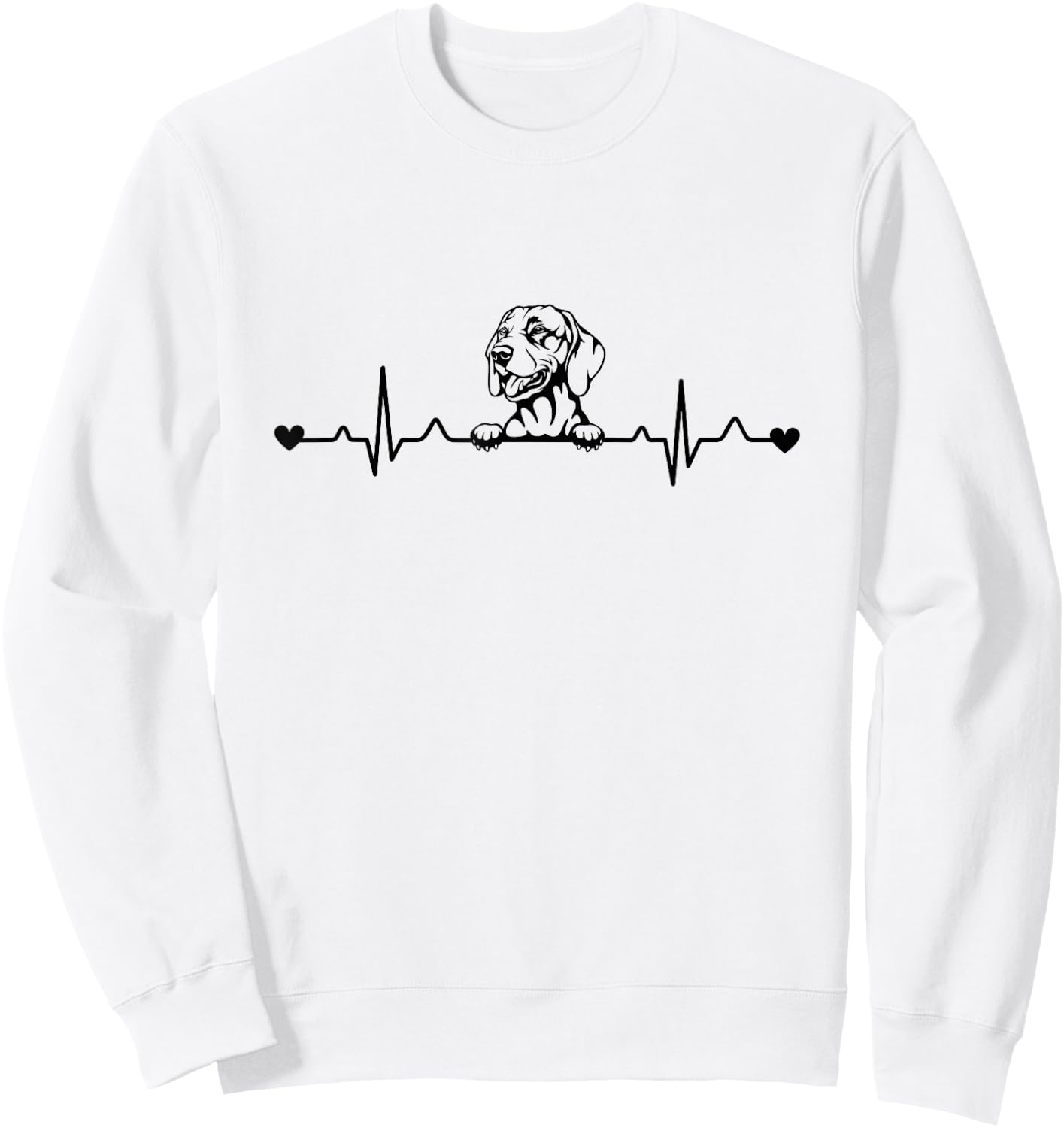 Cute Viszla Dog Heartbeat Pulse ECG Women Girls Kids Sweatshirt - Sweatshirt | White