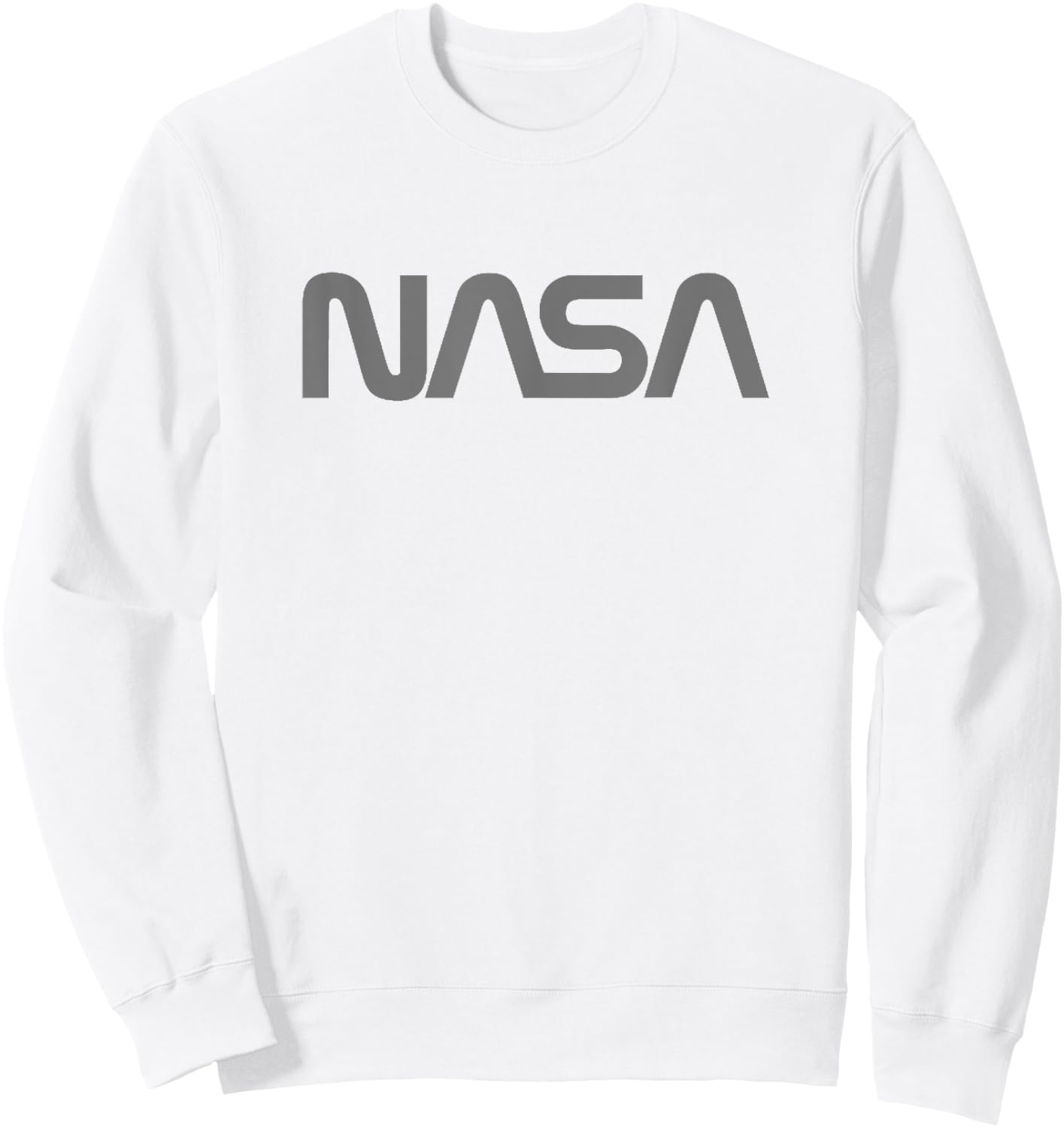 Officially Licensed NASA Worm Logo Gray Space Gift Sweatshirt - Sweatshirt | White