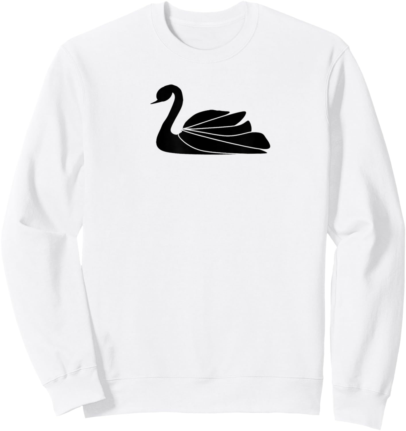 Swan Design- Black Silhouette for classic swan lovers Sweatshirt - Sweatshirt | White