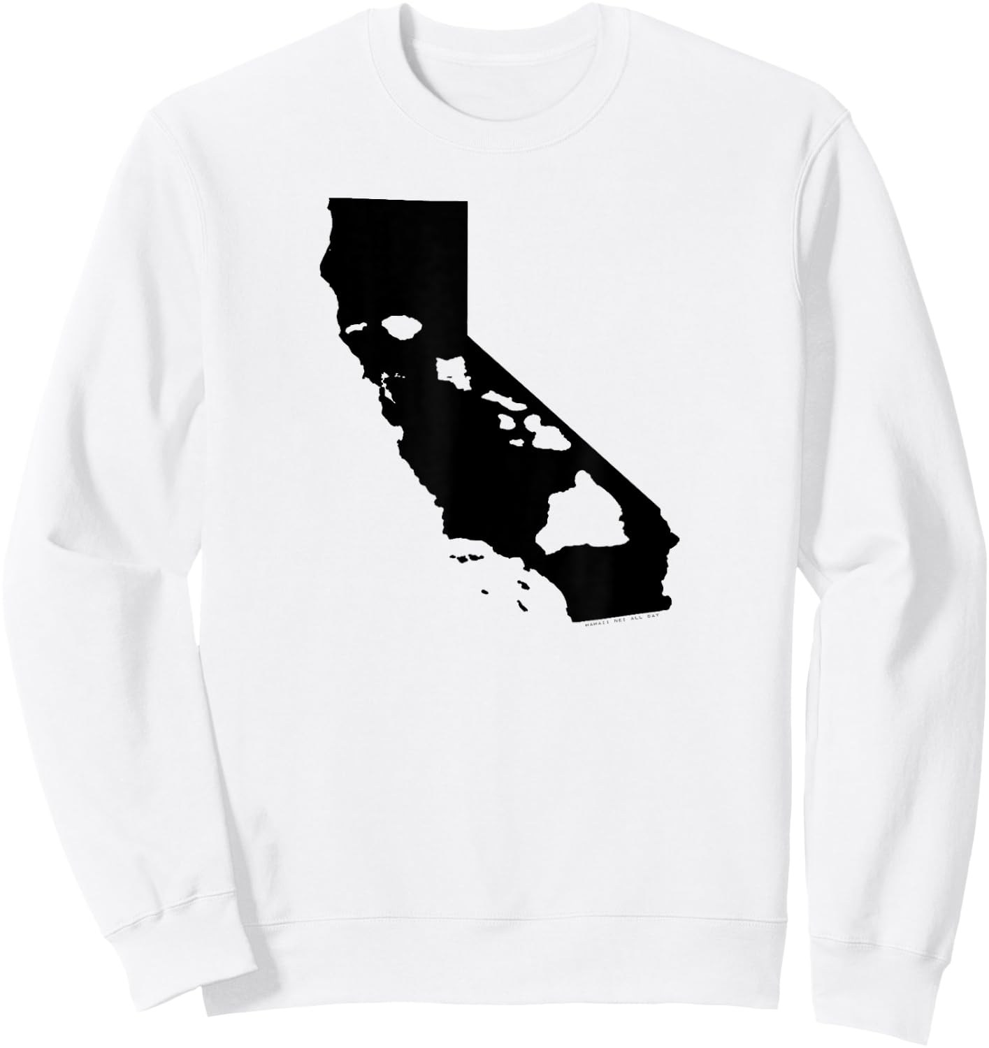California State and Hawaii Roots by Hawaii Nei All Day Sweatshirt - Sweatshirt | White
