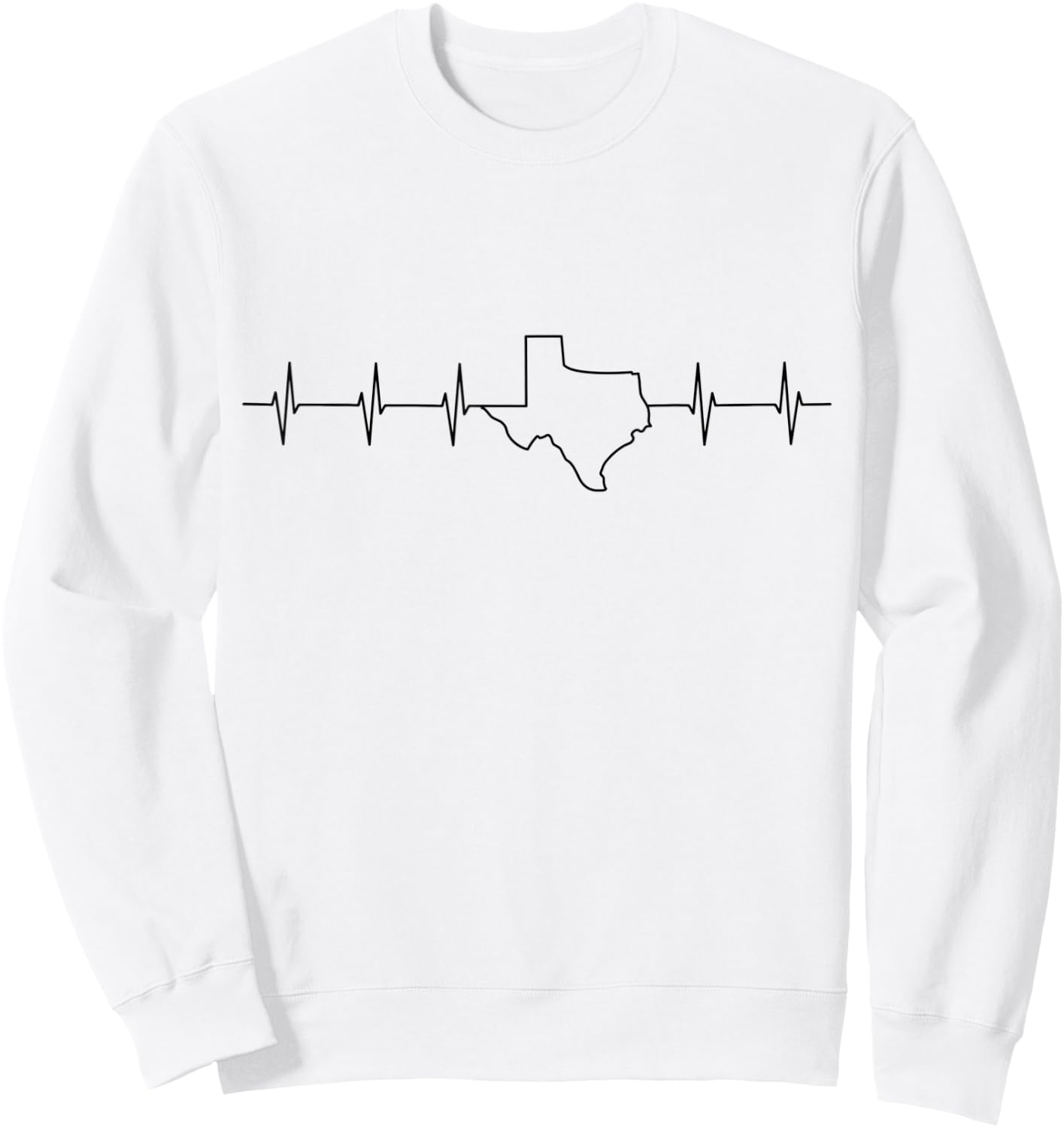 Love Texas Heartbeat Longhorn State Outline Gift Texan Sweatshirt - Sweatshirt | White
