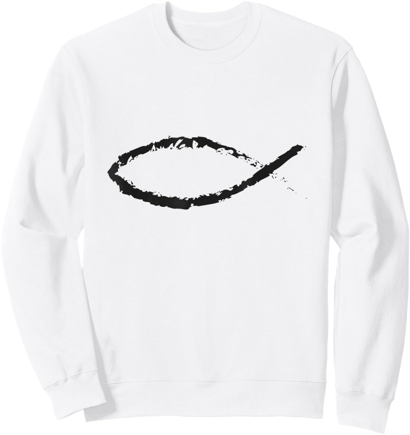 Jesus Christ Fish Christian Sweatshirt - Sweatshirt | White