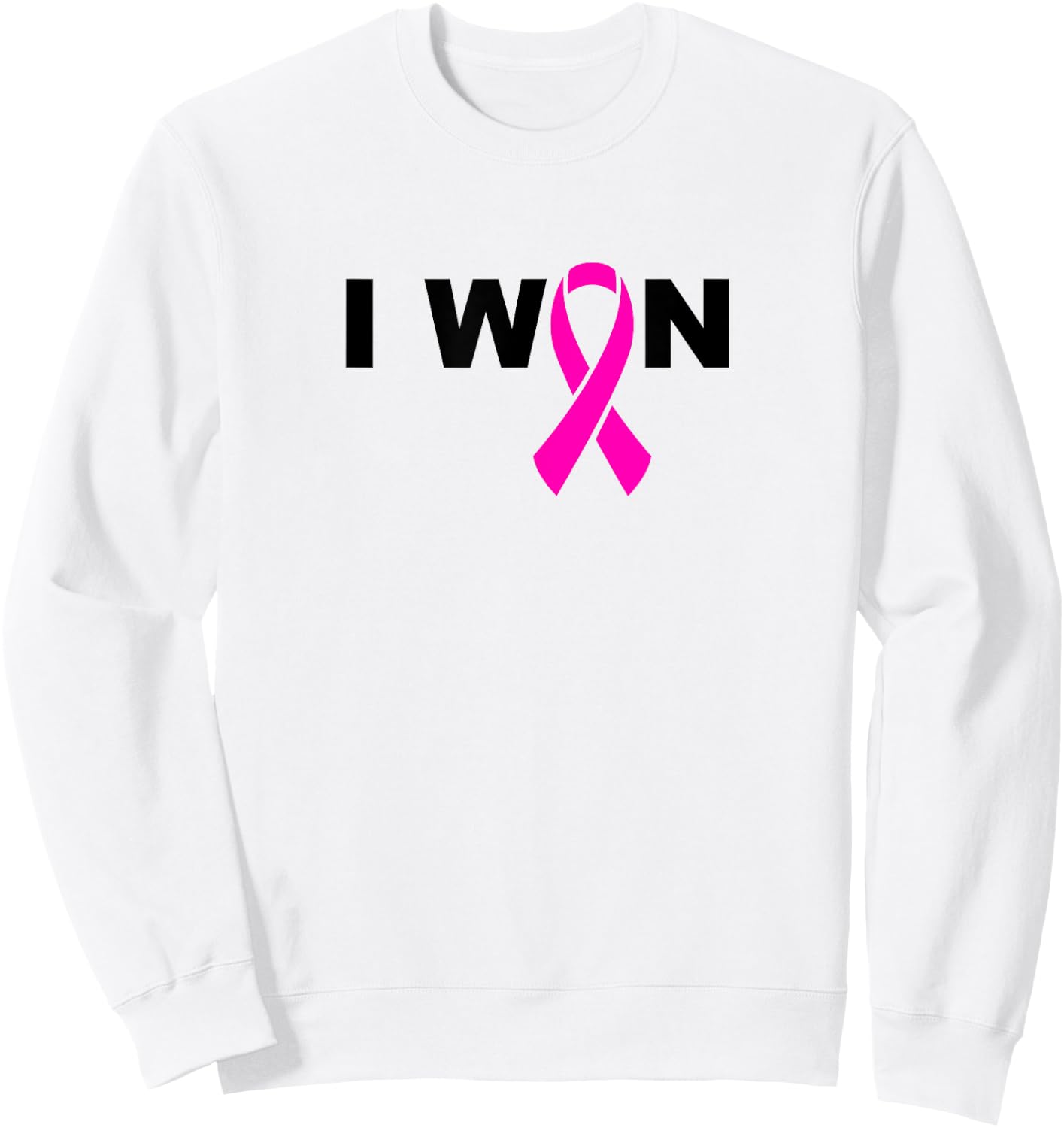I WON Pink Ribbon for Breast Cancer Awareness Shirt Sweatshirt - Sweatshirt | White