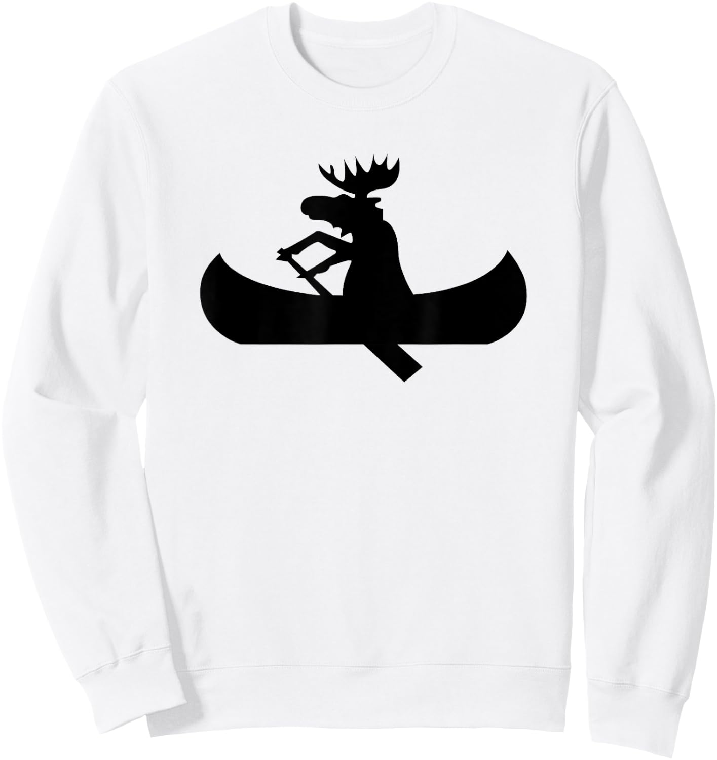 Lake Shirt | Moose in a Canoe Camping Shirt Sweatshirt - Sweatshirt | White