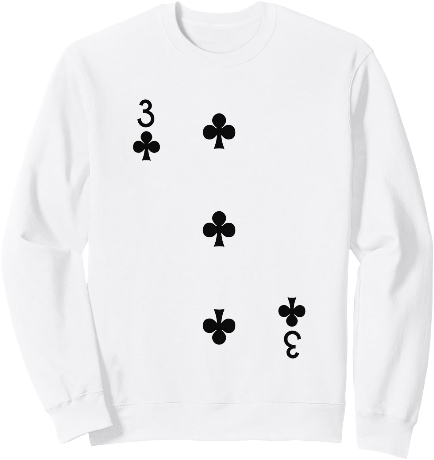Three Of Clubs Deck Of Cards Group Costume Halloween Casino Sweatshirt - Sweatshirt | White