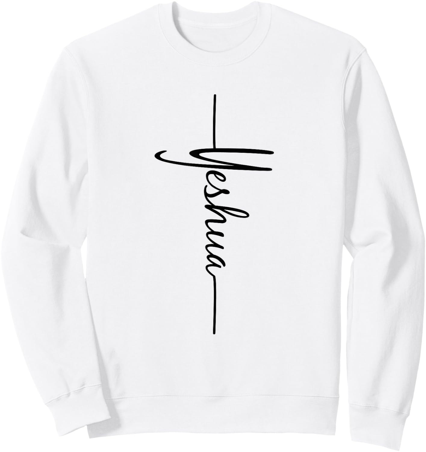 Christian Faith Cross Script - Yeshua Sweatshirt - Sweatshirt | White