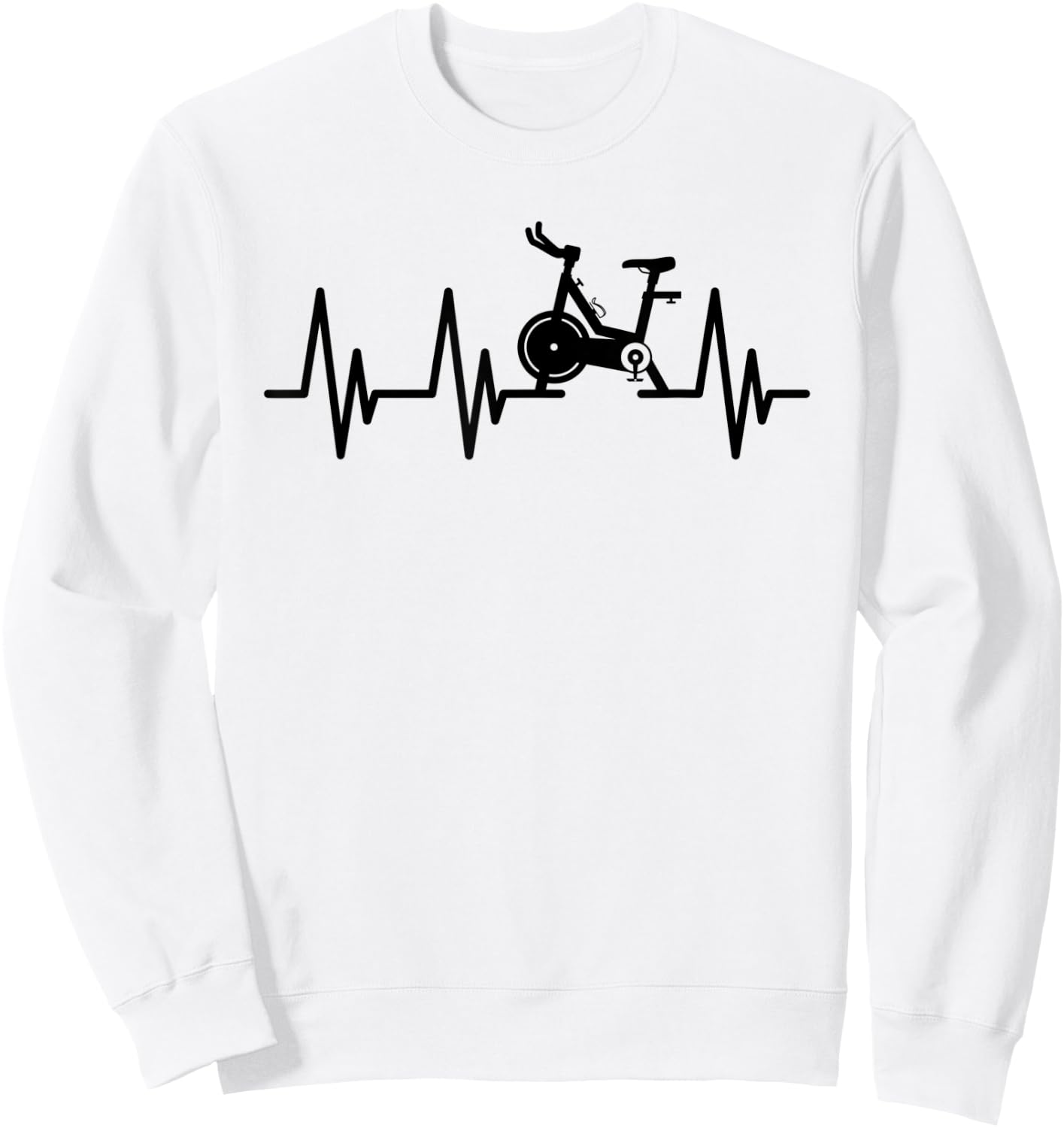 Love Spin Heartbeat Funny Gym Workout Fitness Spinning Class Sweatshirt - Sweatshirt | White