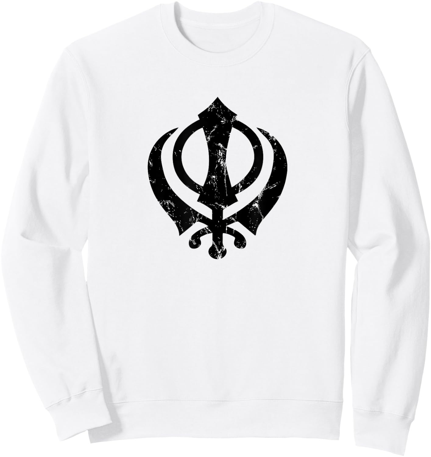 Khanda Sikh Symbol Chakkar Kirpans Chakra Sikhism Sign Sweatshirt - Sweatshirt | White